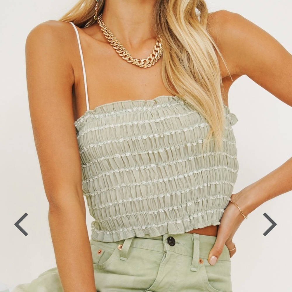 VG I Feel Love Shirred Cami / Sage